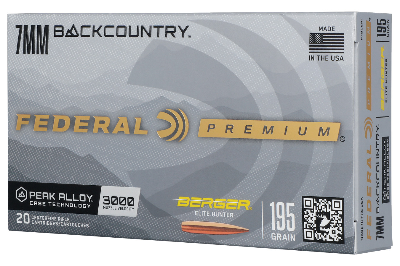 Federal 7mm BackCountry 195 Grain Berger Elite Hunter Premium 20/Box