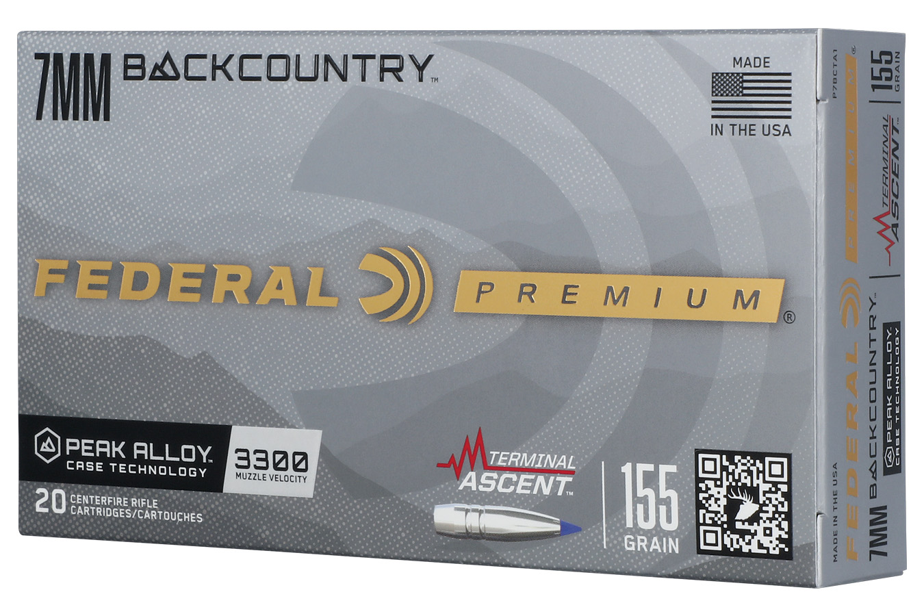 Federal 7mm BackCountry 155 Grain Terminal Ascent Premium 20/Box