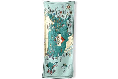 ORIGINAL TOWEL UNITED STATES FISH MAP