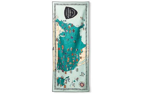 ORIGINAL TOWEL NATIONAL PARKS AND MONUMENTS MAP