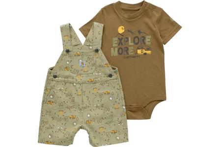 INFANT EXPLORE SS BODYSUIT CANVAS SHORTALL 2PC SET