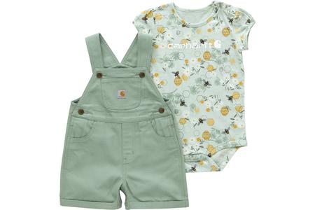 INFANT BEE BODYSUIT AND CANVAS SHORTALL 2PC SET