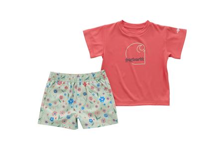 TODDLER FORCE SUN DEFENDER SS TEE FLORAL SHORT 2PC SET