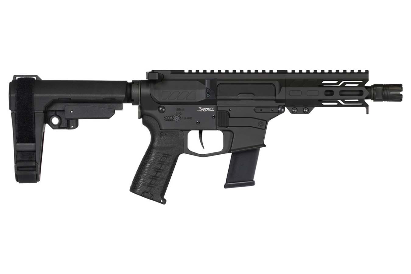 CMMG Banshee MKG 45ACP AR Pistol with 5 Inch Barrel and Armor Black Cerakote Finish