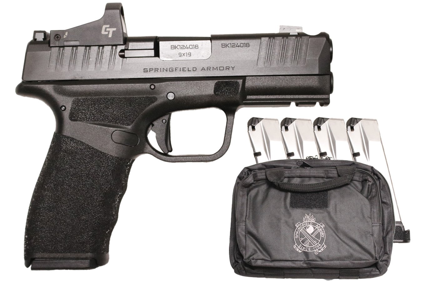 Springfield Hellcat Pro Comp OSP 9mm Gear Up Package with Five Magazines, Crimson Trace Red Dot and Range Bag