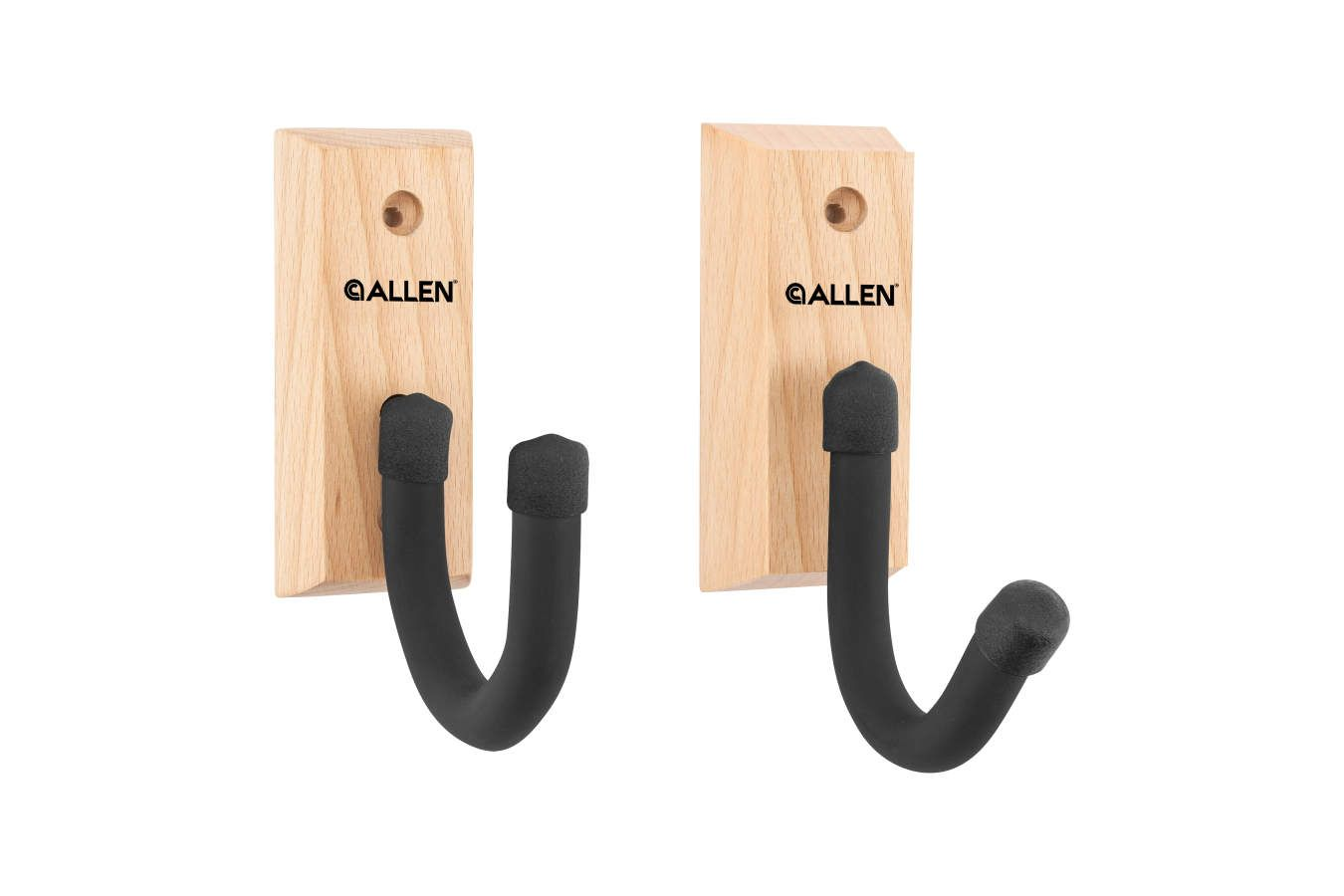 Allen Defender Hooks with Wooden Mounting Plaque 2PK - Black