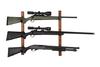 ALLEN COMPANY GUN COLLECTOR 3 PLACE - WOOD WITH METAL HOOKS