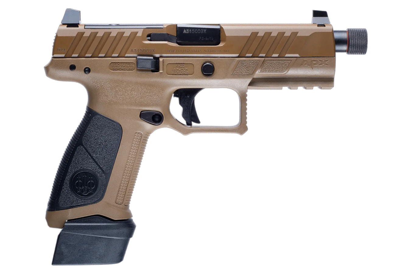 Beretta APX-A1 Tactical 9mm Full Size Optic Ready FDE Pistol with Threaded Barrel