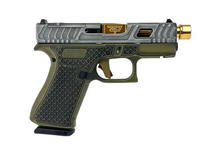 GLOCK 43X MOS 9mm Optic Ready Pistol with Green Tarpon Finish and Gold Threaded Barrel - GLOCK