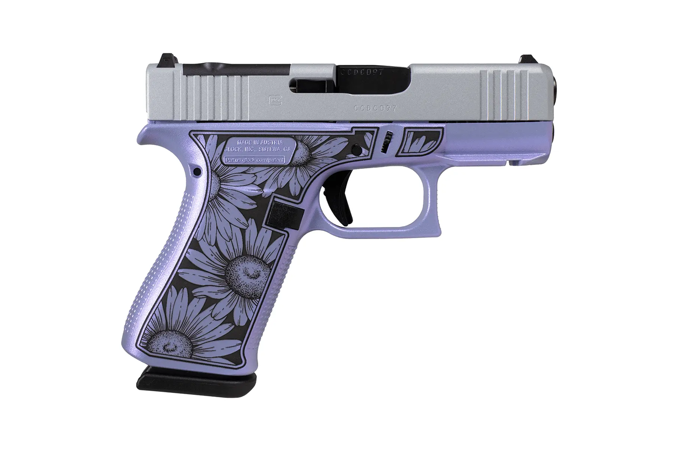 No. 15 Best Selling: GLOCK 43X MOS MISS DAISY 9MM 10+1 3.41` BARREL PURPLE CERAKOTE