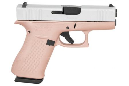 GLOCK 43X 9MM 10+1 3.41` BLACK GMB BARREL SILVER SLIDE AND ROSE GOLD POLYMER FRAME