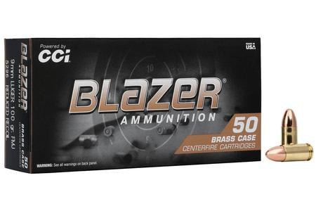 CCI 9mm Luger 100 gr FMJ Blazer Brass Reduced Recoil 50/Box