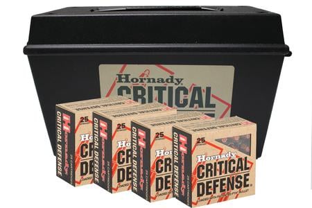 Hornady 9mm 115gr FTX Critical Defense 100 Rounds in Ammo Can