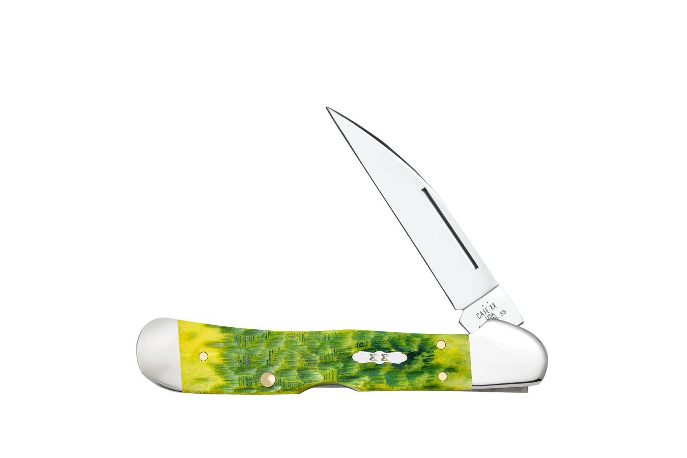 Wrcase Peach Seed Jig Green Apple Bone CopperLock Knife