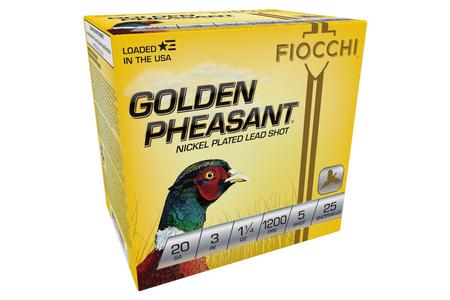 GOLDEN PHEASANT 20GA 3 1-1/4 OZ #5 NICKEL PLATED SHOT 25/BX