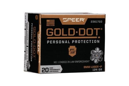 9MM +P 124 GR GOLD DOT HOLLOW POINT