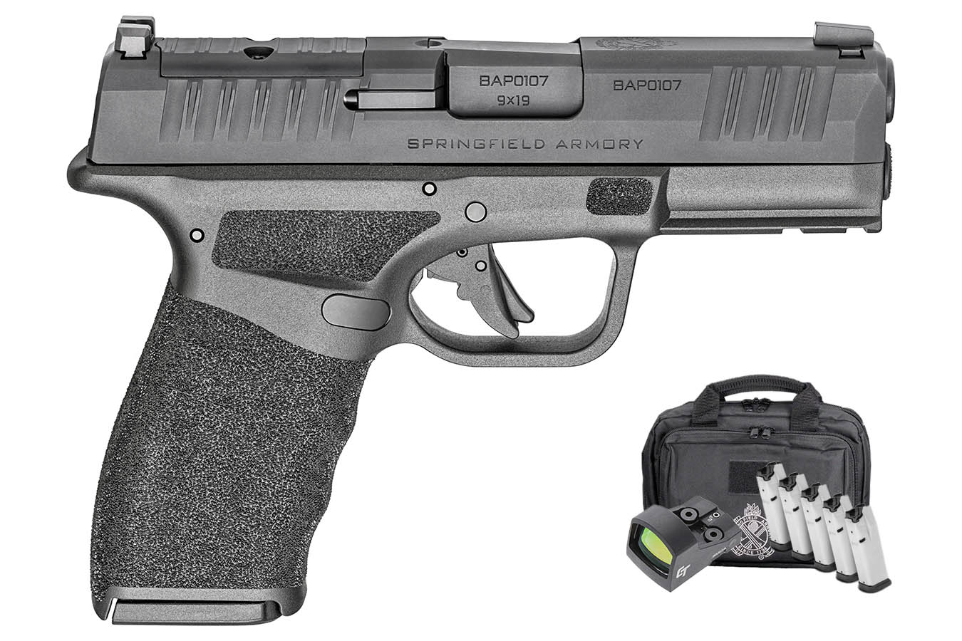 Springfield Hellcat Pro OSP 9mm Semi-Auto Pistol w/ 5 Total Mags, Red Dot and Range Bag