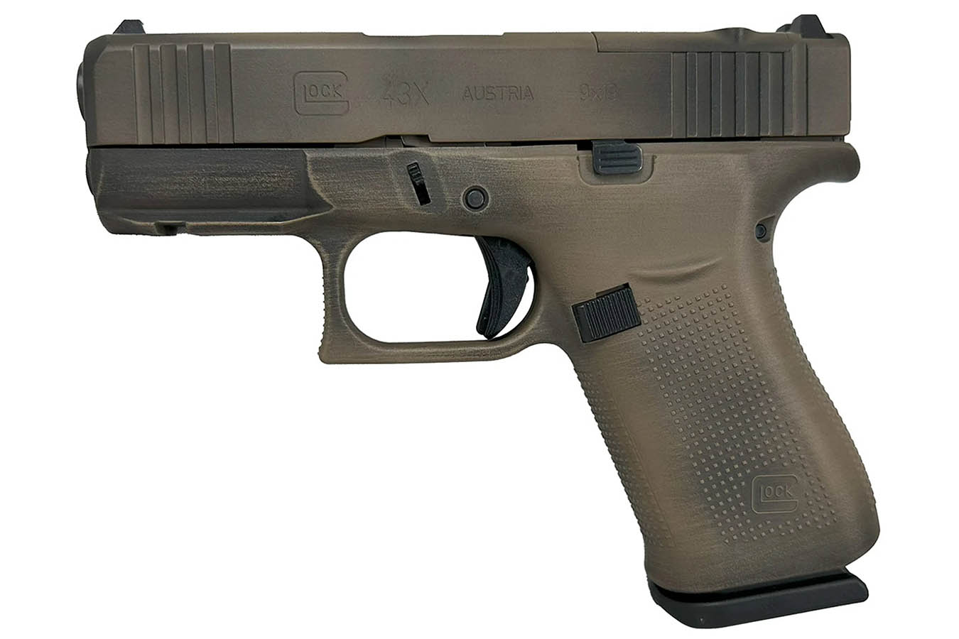 Glock 43X MOS 9mm Optic Ready Semi-Auto Pistol with Distressed FDE Finish