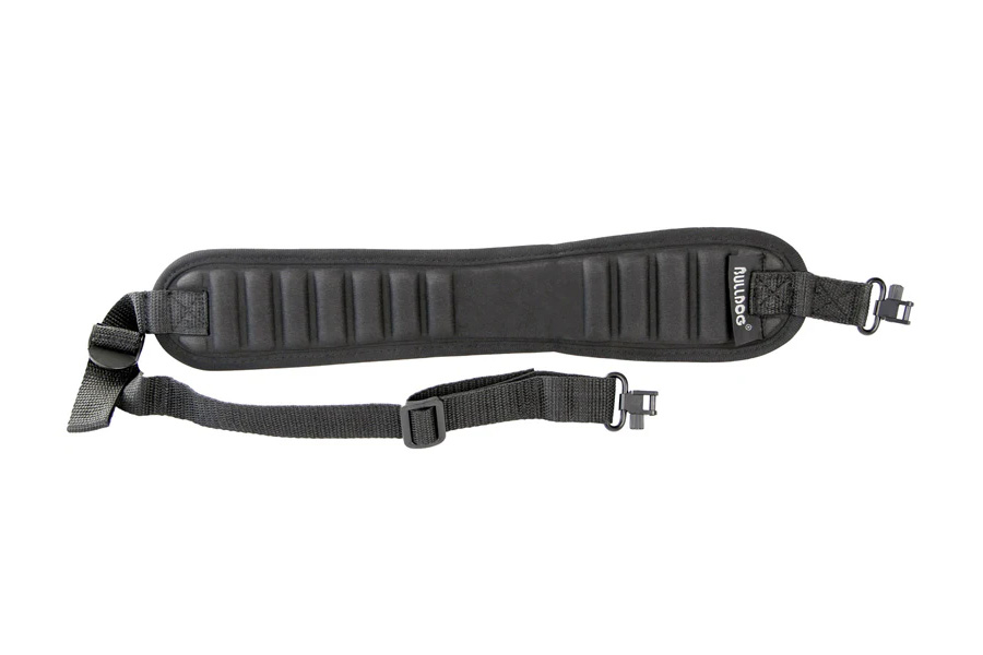 Bulldog Ribbed Rifle Sling w/ Deluxe Locking Swivels Black