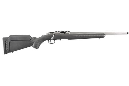 RUGER AMERICAN RIMFIRE 22 LR 18 IN STAINLESS THREADED BARREL BLACK SYNTHETIC STOCK