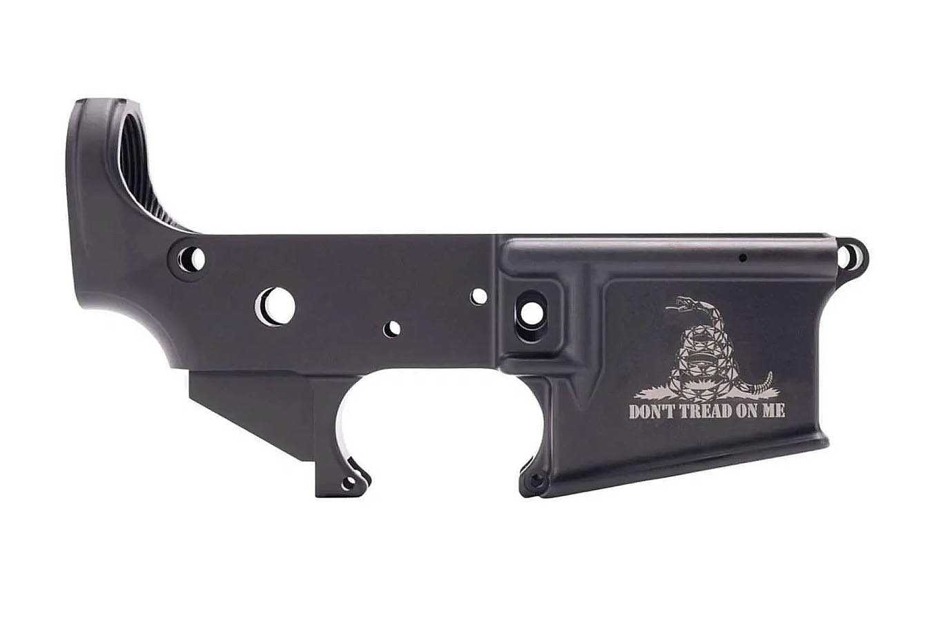 No. 18 Best Selling: ANDERSON MANUFACTURING AM-15 LOWER RECEIVER MULTI CAL ANODIZED BLACK DONT TREAD ON ME LOGO