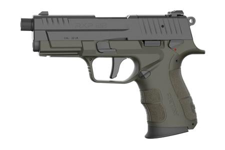 RXP22 22LR OD GREEN / BLK SLIDE THREAD BARREL W/ 2 - 13RD MAGAZINES