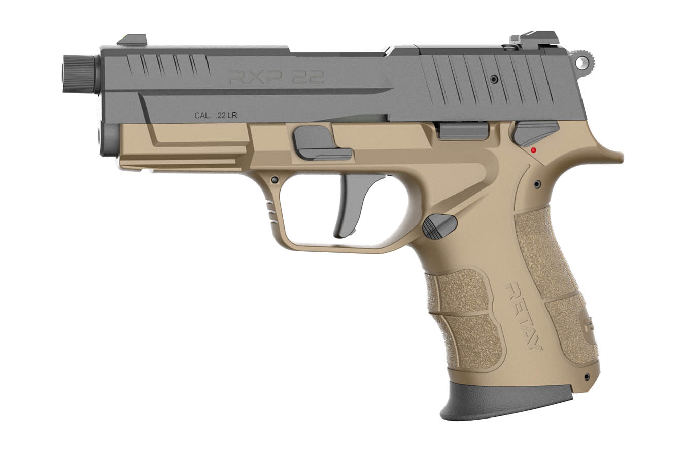 Retay Usa RXP22 22LR Black/FDE Two-Tone Semi-Auto Pistol with Threaded Barrel