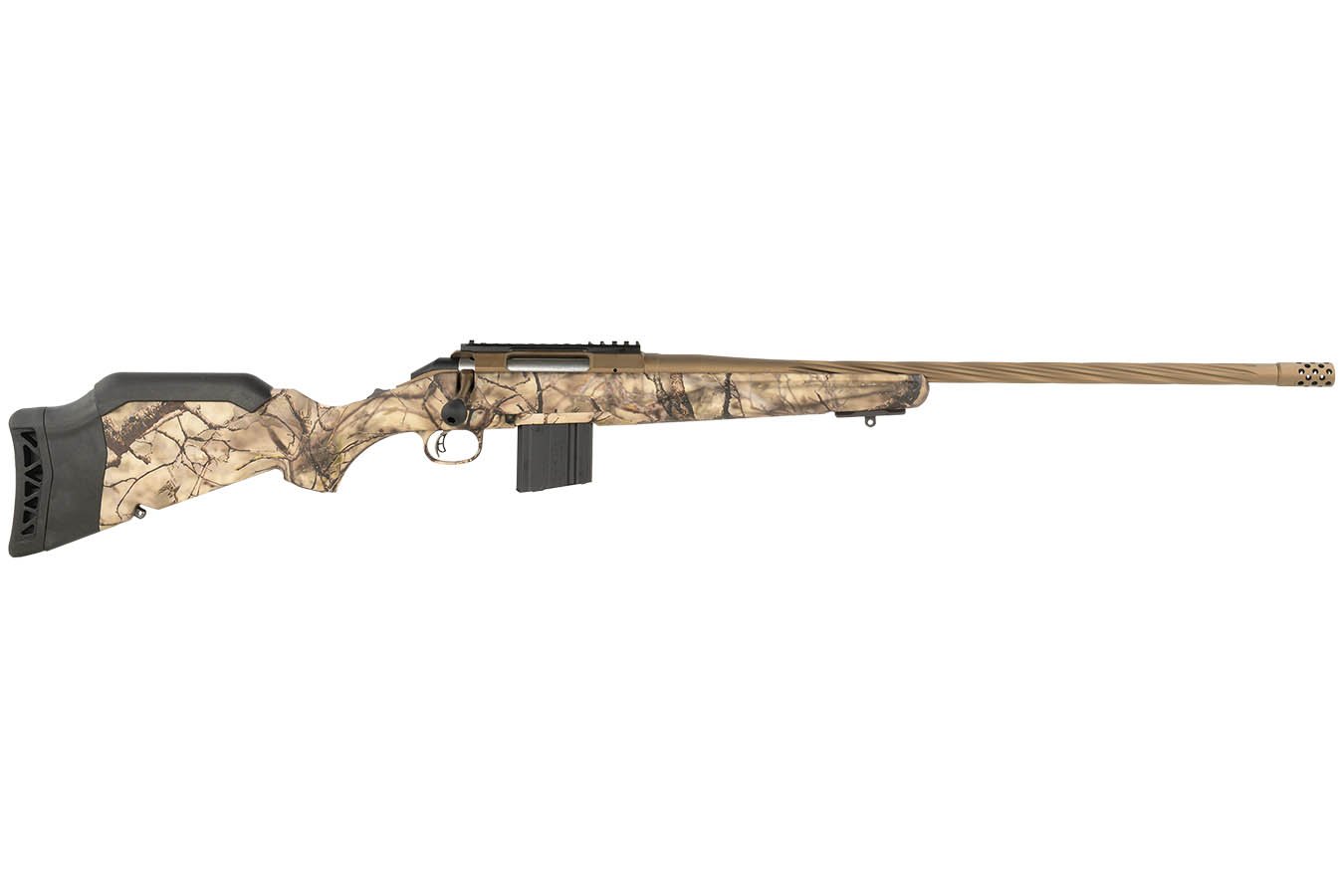 No. 3 Best Selling: RUGER AMERICAN GEN2 6MM ARC 22` BURNT BRONZE THREADED BARREL GOWILD CAMO STOCK