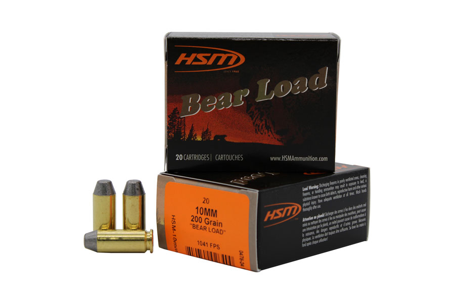 Hsm 10mm Auto 200 Grain Lead Round Nose Flat Point Bear Load 20/Box