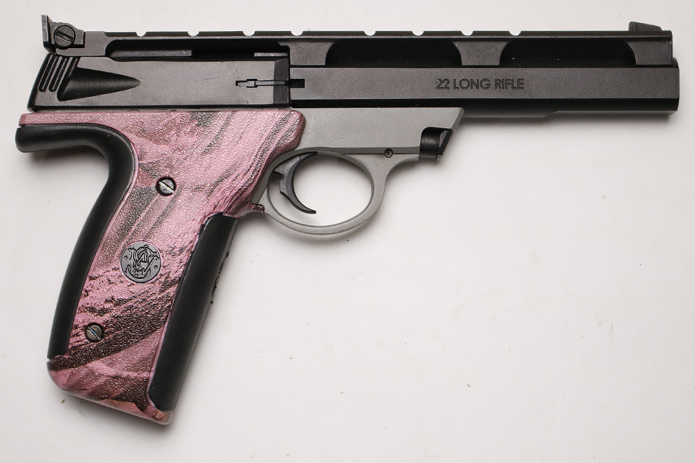 Smith & Wesson 22A-1 22LR Police Trade-In Pistol with Pink Camo Grips (Magazine Not Included)