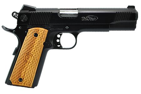 GOV II 1911 9MM BLUE 8+1 NOVAK REAR SGT/CHECK WOOD GRIP