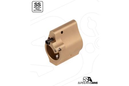 AR-15 SOLID SS ADJUSTABLE GAS BLOCK .875 TAN