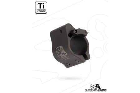 AR-15 CLAMP ON TITANIUM ADJUSTABLE GAS BLOCK .625 BLACK