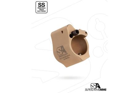 AR-15 SOLID SS ADJUSTABLE GAS BLOCK .625 TAN
