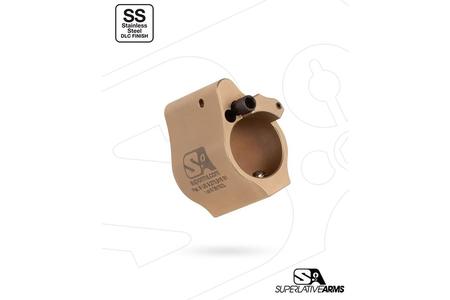 AR-15 SOLID SS ADJUSTABLE GAS BLOCK .936 TAN
