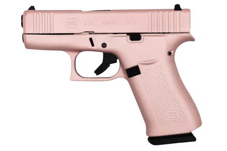 GLOCK MODEL 43X 9 MM SLIM SUB COMPACT 3.41 IN BARREL ROSE GOLD CERAKOTE SLIDE AND FRAM