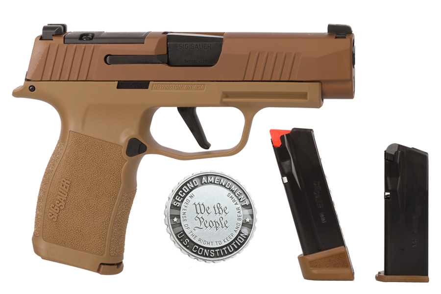 Sig Sauer P365 XL 2A 9mm Optic Ready Semi-Auto Pistol with Coyote Finish, Challenge Coin a