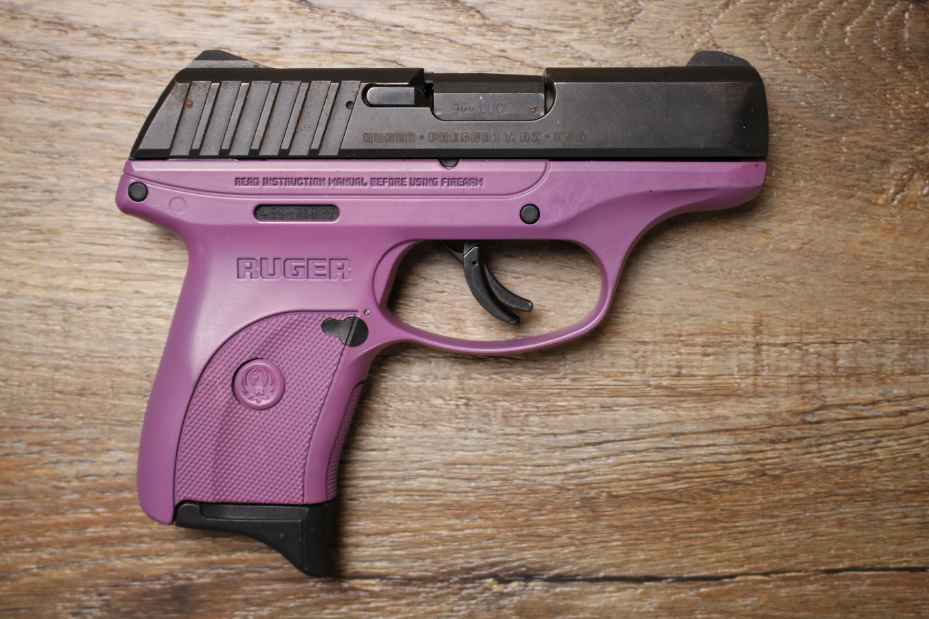 Ruger EC9S 9mm Police Trade-In Pistol with Purple Grip Frame