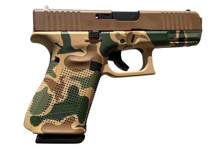 19 GEN5 COMPACT 9 MM 4.02 IN BARREL VINTAGE CAMO BROWN SERRATED STEEL SLIDE