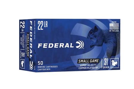Federal 22LR 31 gr Copper Plated Hollow Point Small Game 500 Round Brick
