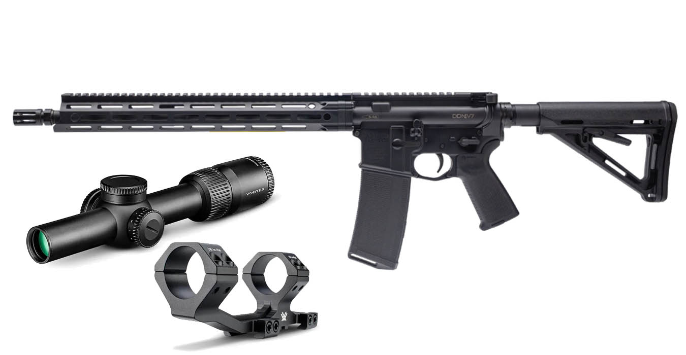 Daniel Defense DDM4 V7 5.56mm Semi-Automatic Rifle with Vortex Venom 1-6x24mm Riflescope and Sport Cantilever Mount