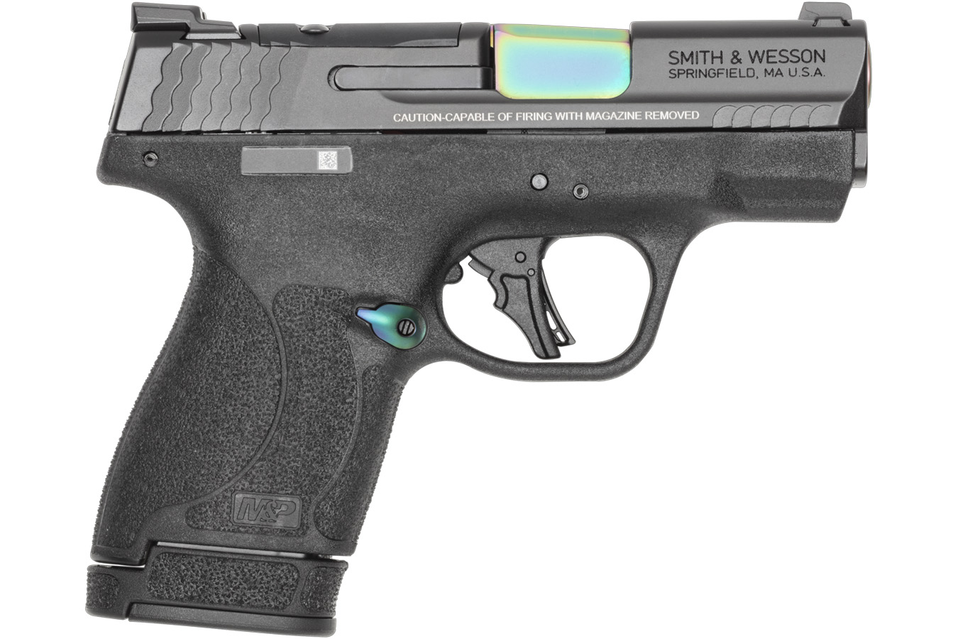 Smith & Wesson M&P9 Shield Plus 9mm Optic Ready Pistol with Black and Turquoise PVD Finish