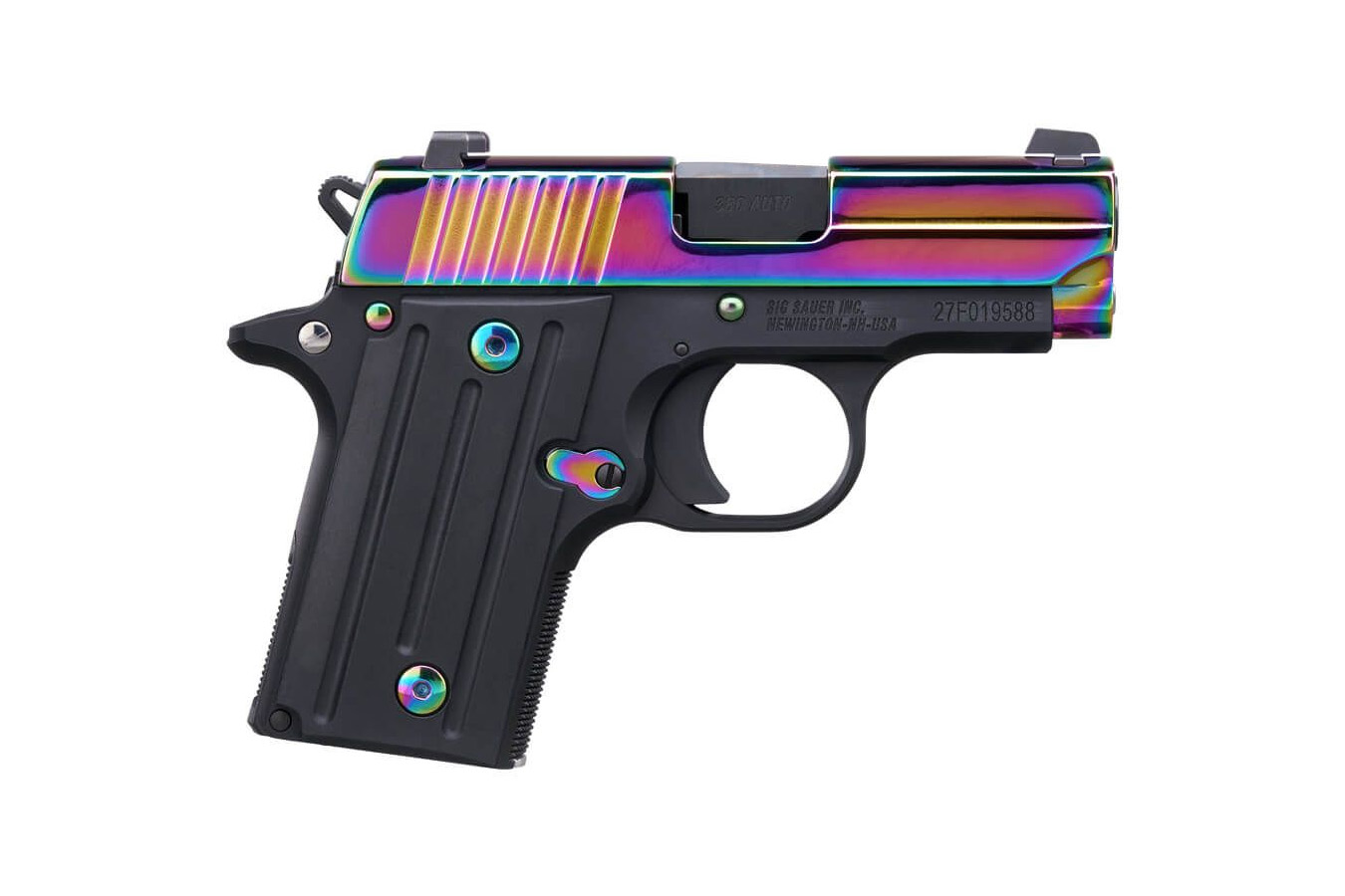 No. 17 Best Selling: SIG SAUER P238 MICRO COMPACT 380 ACP 2.7 IN BARREL POLISHED RAINBOW TITANIUM SLIDE