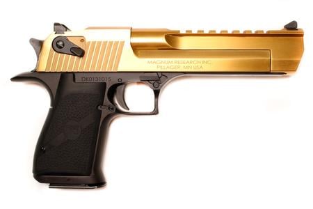 DESERT EAGLE 50 AE  6 IN BARREL BLACK FRAME BRUSHED GOLD UPPER