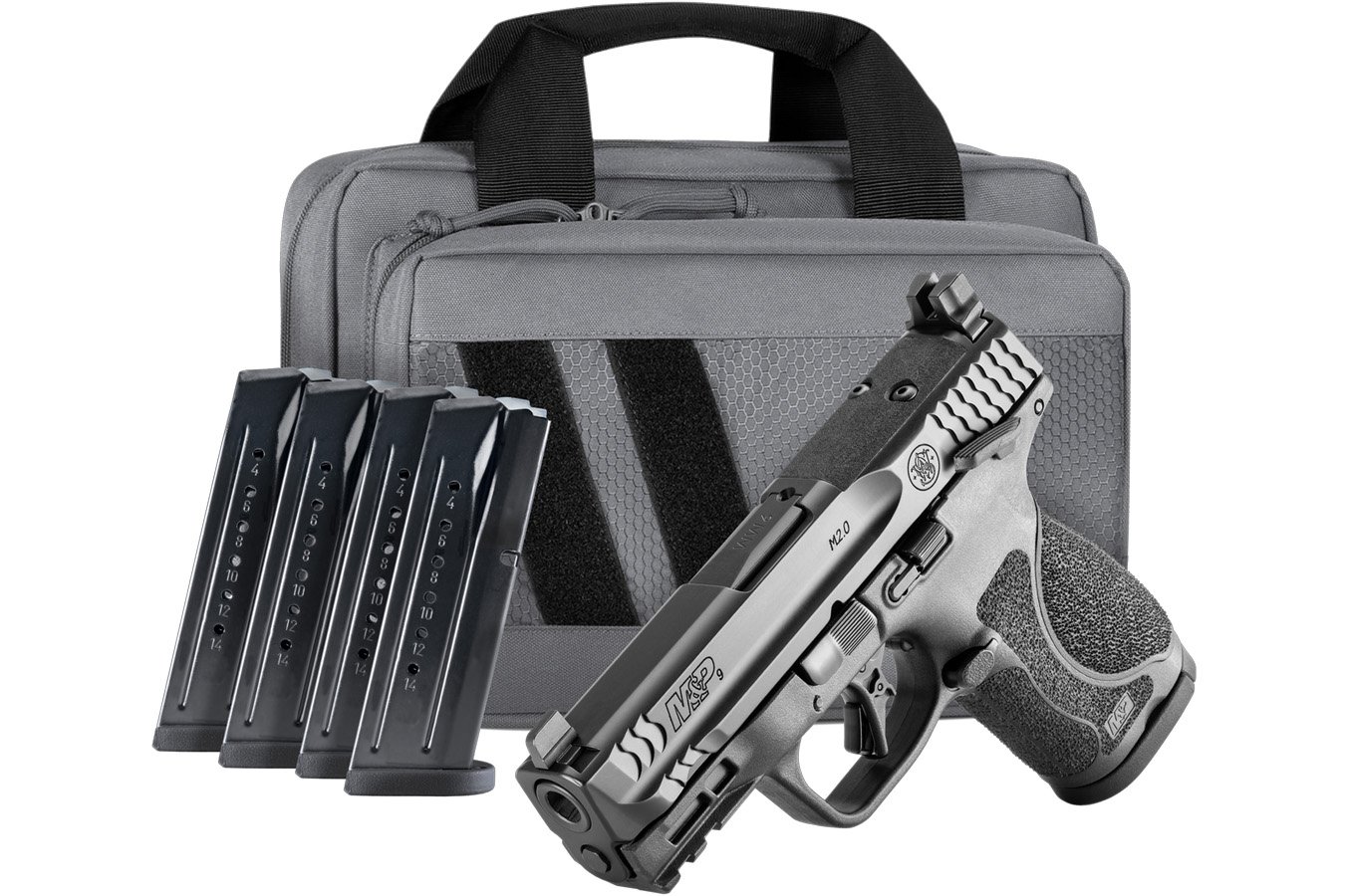 No. 8 Best Selling: SMITH AND WESSON MP9 M2.0 COMPACT 9MM 4.07 IN BARREL BLACK OPTIC READY TS SAVIOR GREY BAG 5 MAG