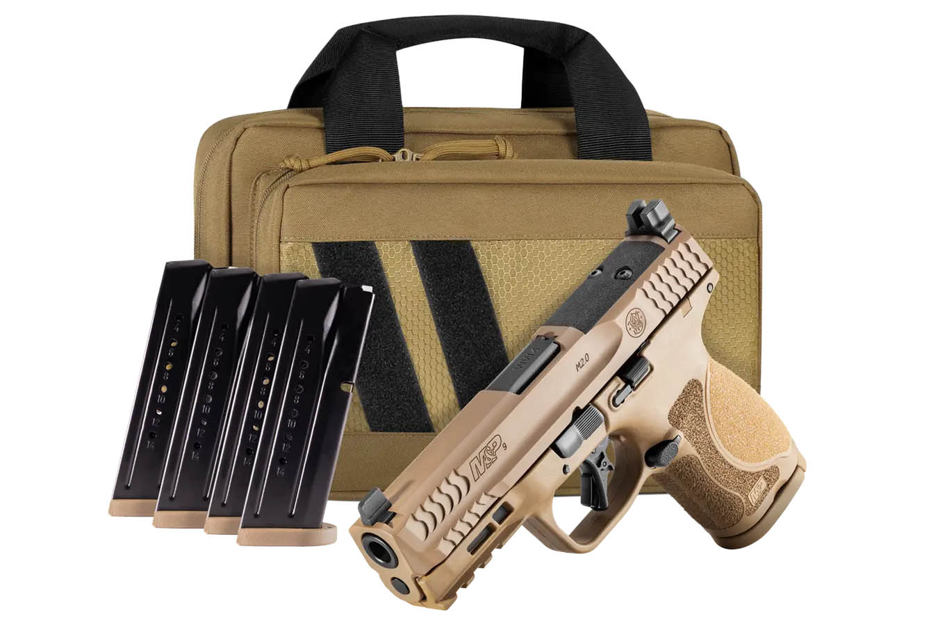 Smith & Wesson M&P9 M2.0 Compact 9mm Optic Ready FDE Pistol with Five Magazines and Savior Range Bag