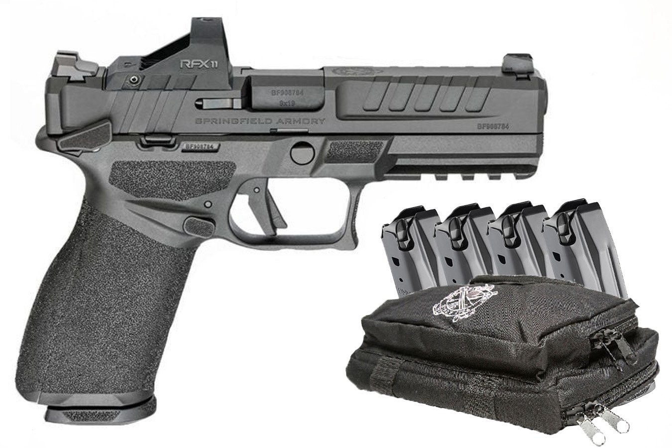 No. 17 Best Selling: SPRINGFIELD ECHELON 9 MM PISTOL 4.5 IN BARREL SAFETY OPTIC READY 5 MAGS AND RANGE BAG