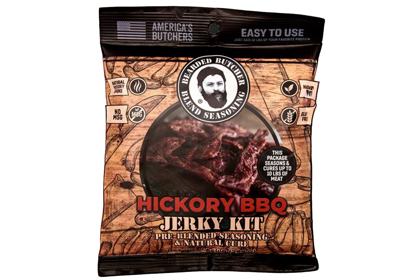 Bearded Butcher 10Lbs Hickory BBQ Jerky Seasoning and Natural Cure Kit
