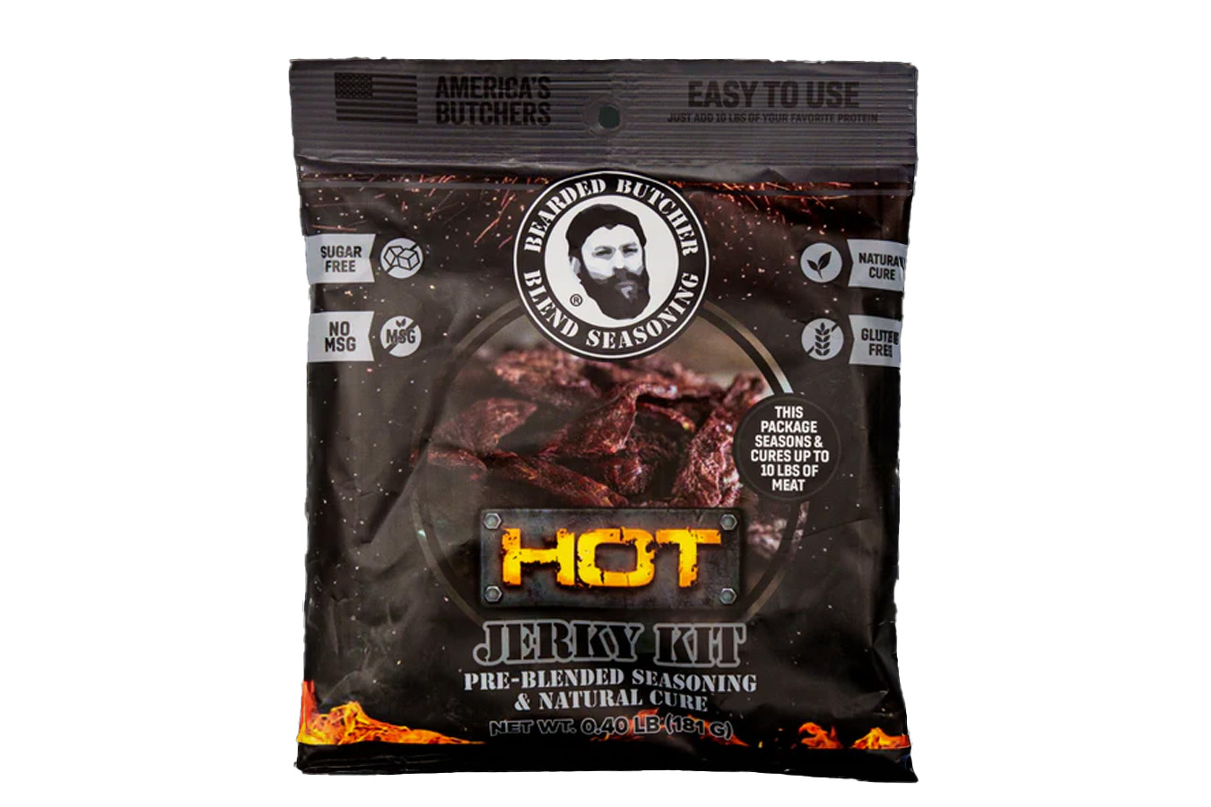 Bearded Butcher 10Lbs Hot Jerky Seasoning and Natural Cure Kit