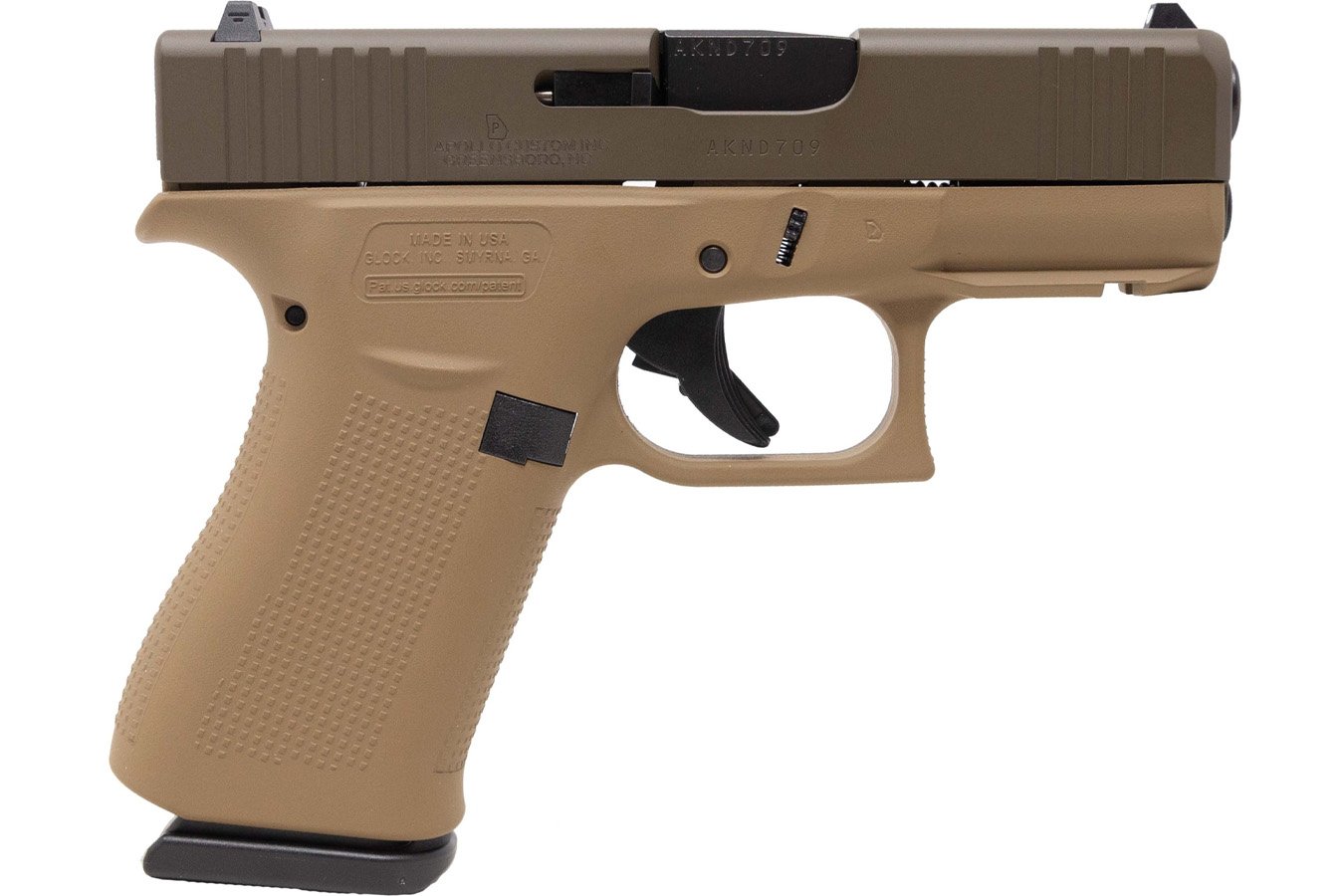 GLOCK 43X 9MM DDE PATS RAIL 10 RDS MAG